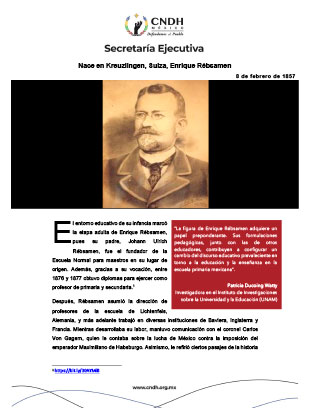 Nace en Kreuzlingen, Suiza, Enrique Rébsamen