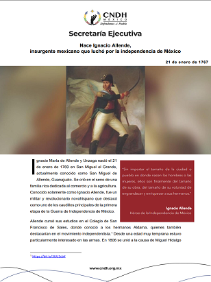 Nace Ignacio Allende, insurgente mexicano que luchó por la independencia de México