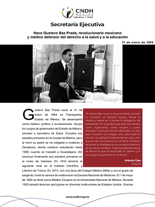 Nace Gustavo Baz Prada, revolucionario mexicano y médico defensor del derecho a la salud y a la educación