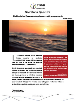 Día Mundial del Agua: derecho al agua potable y saneamiento