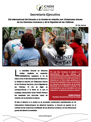 Día Internacional del Derecho a la Verdad en relación con Violaciones Graves de los Derechos Humanos y de la Dignidad de las Víctimas