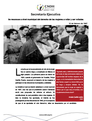 Se reconoce a nivel municipal del derecho de las mujeres a votar y ser votadas