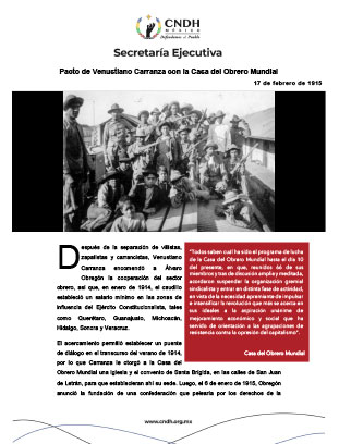 Pacto de Venustiano Carranza con la Casa del Obrero Mundial
