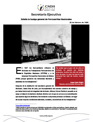 Estalla la huelga general de Ferrocarriles Nacionales