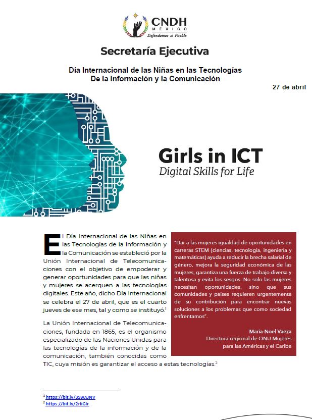Día Internacional de las Niñas en las Tecnologías De la Información y la Comunicación