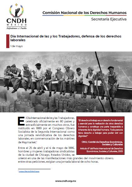 Día Internacional de las y los Trabajadores, defensa de los derechos laborales