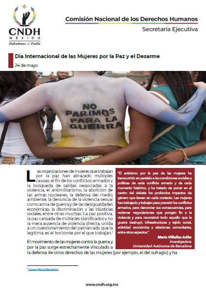 Día Internacional de las Mujeres por la Paz y el Desarme