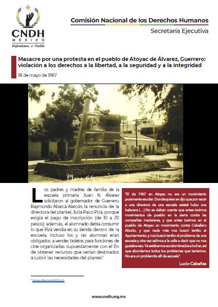 Masacre por una protesta en el pueblo de Atoyac de Álvarez, Guerrero: violación a los derechos a la libertad, a la seguridad y a la integridad
