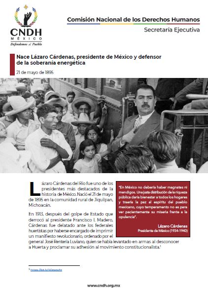 Nace Lázaro Cárdenas, presidente de México y defensor de la soberanía energética