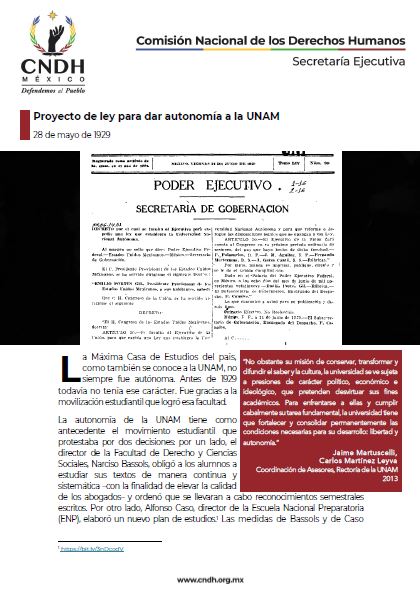 Proyecto de ley para dar autonomía a la UNAM