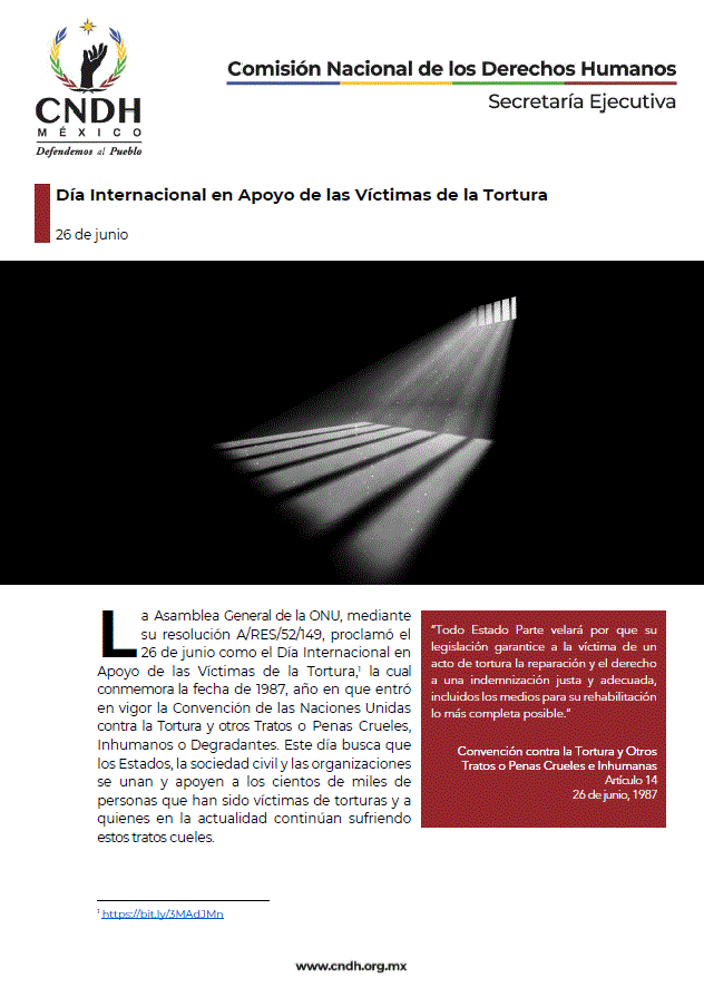 Día Internacional en Apoyo de las Víctimas de la Tortura