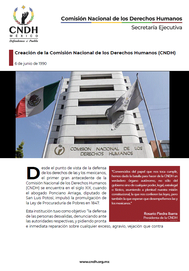 Creación de la Comisión Nacional de los Derechos Humanos (CNDH)