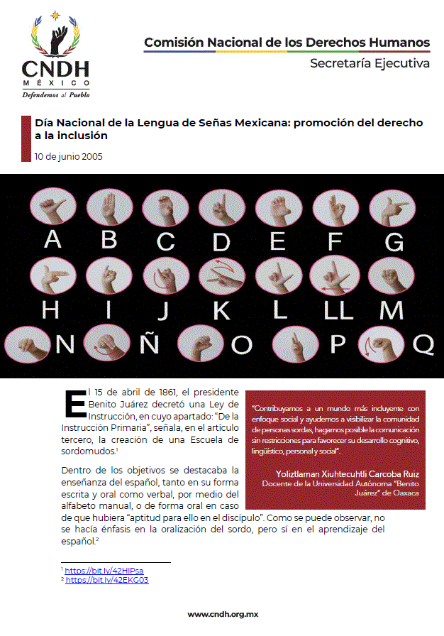 Día Nacional de la Lengua de Señas Mexicana: promoción del derecho a la inclusión