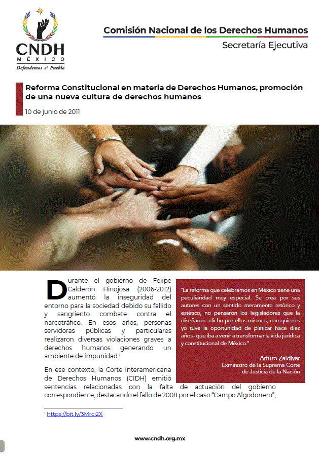 Reforma Constitucional en materia de Derechos Humanos, promoción de una nueva cultura de derechos humanos