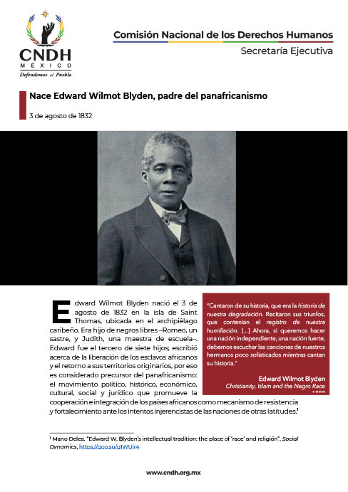 Nace Edward Wilmot Blyden, padre del Panafricanismo