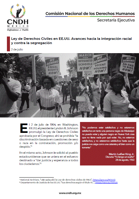 Ley de Derechos Civiles en EE.UU. Avances hacia la integración racial y contra la segregación