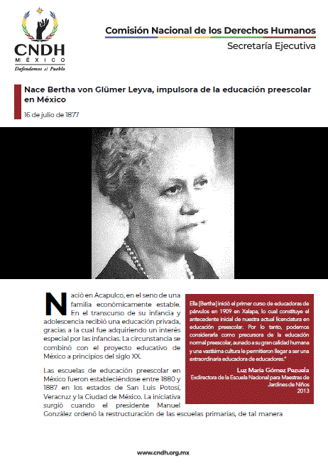 Nace Bertha von Glümer Leyva, impulsora de la educación preescolar en México
