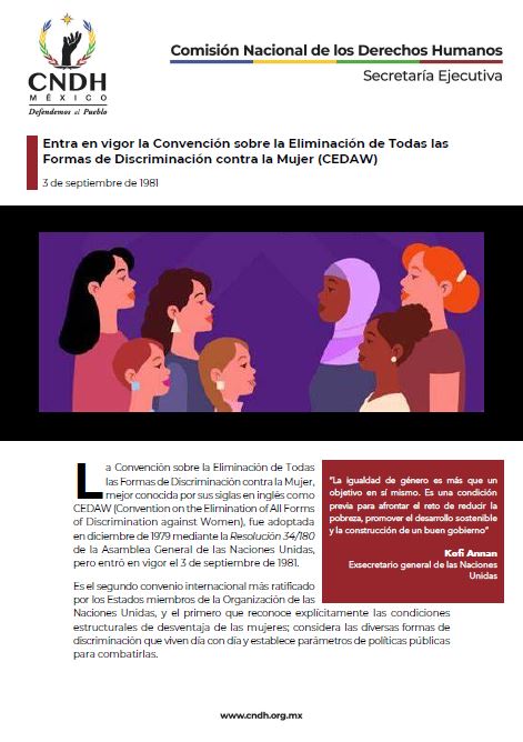 Entra en vigor la Convención sobre la Eliminación de Todas las Formas de Discriminación contra la Mujer (CEDAW)