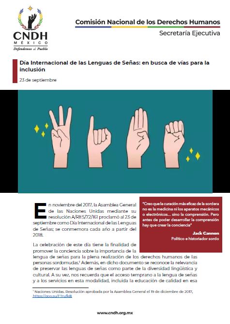 Día Internacional de las Lenguas de Señas: en busca de vías para la inclusión