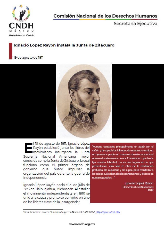 Ignacio López Rayón instala la Junta de Zitácuaro
