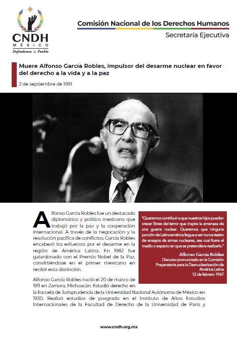 Muere Alfonso García Robles, impulsor del desarme nuclear en favor del derecho a la vida y a la paz