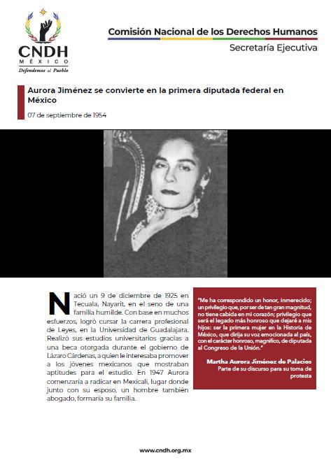 Aurora Jiménez se convierte en la primera diputada federal en México