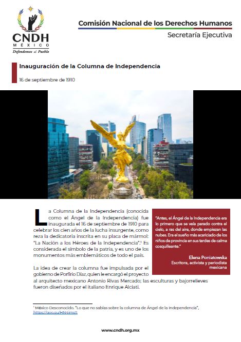 Inauguración de la Columna de Independencia