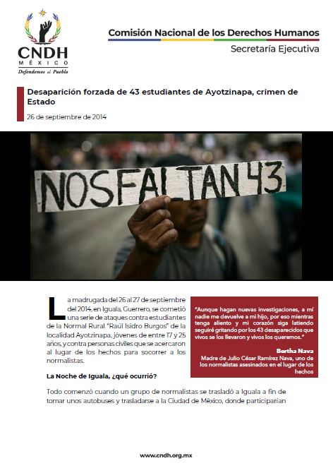 Desaparición forzada de 43 estudiantes de Ayotzinapa, crimen de Estado