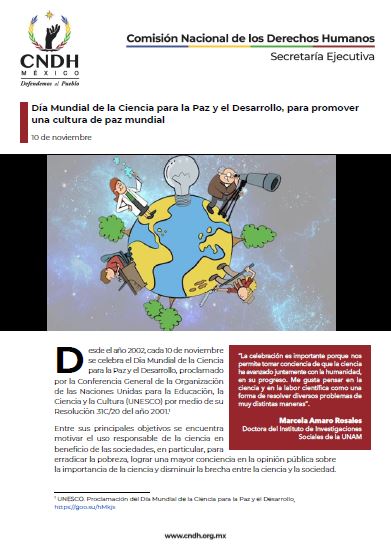 Día Mundial de la Ciencia para la Paz y el Desarrollo, para promover una cultura de paz mundial