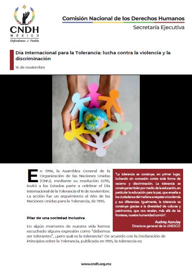 Día Internacional para la Tolerancia: lucha contra la violencia y la discriminación