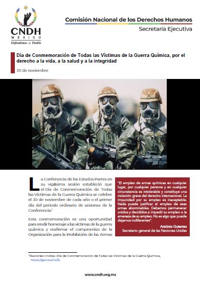 Día de Conmemoración de Todas las Víctimas de la Guerra Química, por el derecho a la vida, a la salud y a la integridad