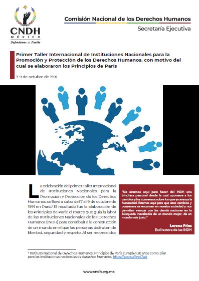 Primer Taller Internacional de Instituciones Nacionales para la Promoción y Protección de los Derechos Humanos, con motivo del cual se elaboraron los Principios de París
