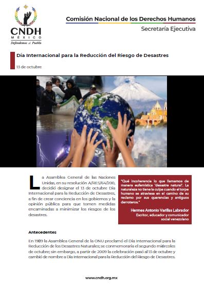 Día Internacional para la Reducción del Riesgo de Desastres