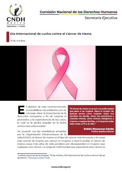 Día Internacional de Lucha contra el Cáncer de Mama