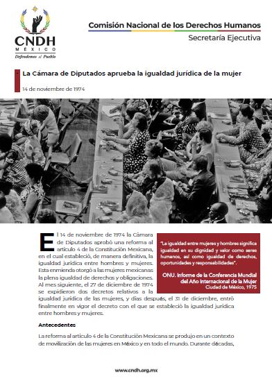 La Cámara de Diputados aprueba la igualdad jurídica de la mujer