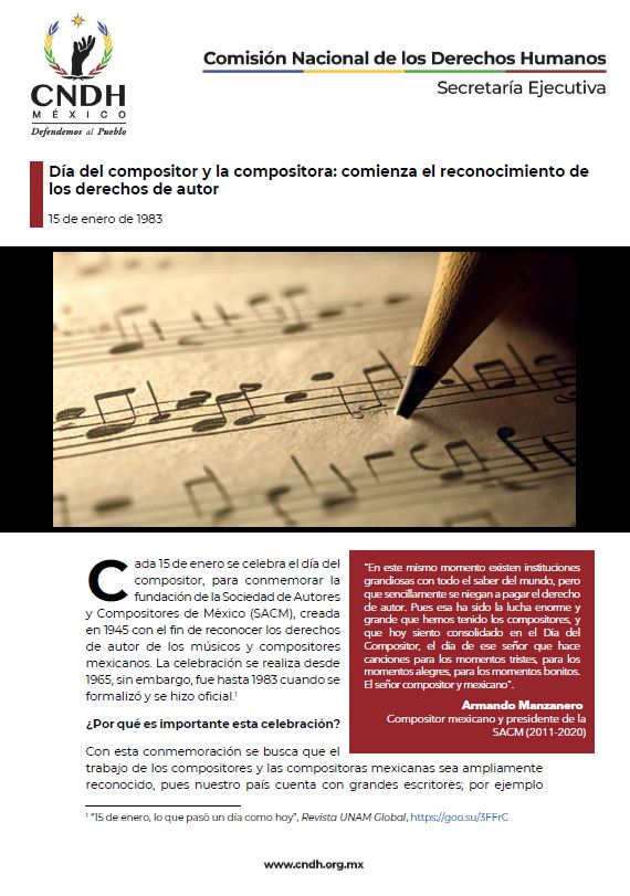 Día del compositor y la compositora: comienza el reconocimiento de los derechos de autor