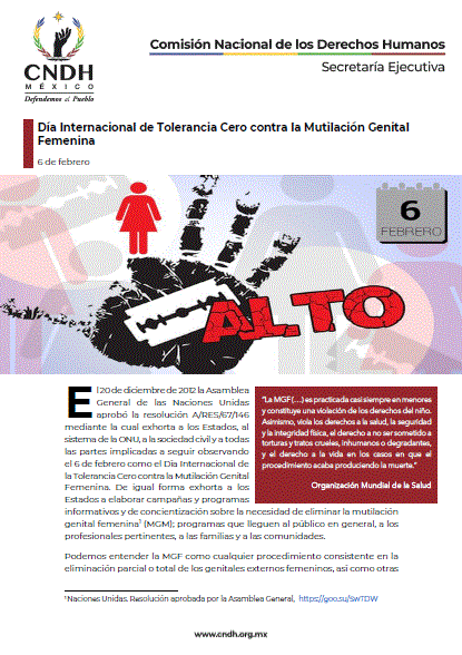 Día Internacional de Tolerancia Cero contra la Mutilación Genital Femenina
