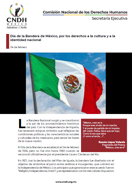 Día de la Bandera de México, por los derechos a la cultura y a la identidad nacional