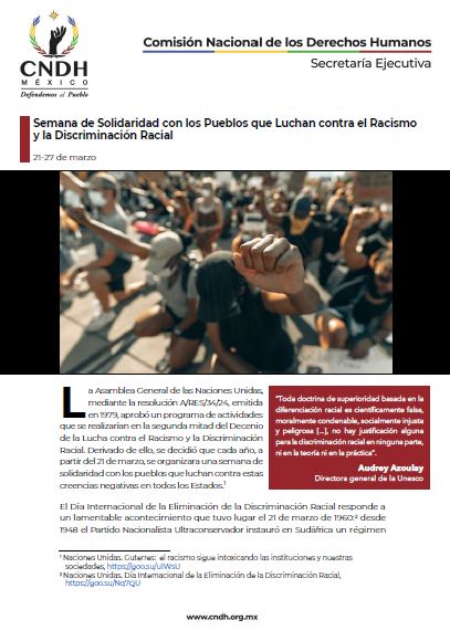 Semana de Solidaridad con los Pueblos que Luchan contra el Racismo y la Discriminación Racial