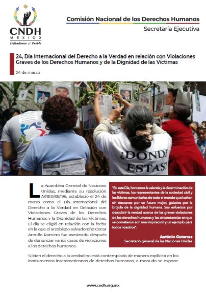 24, Día Internacional del Derecho a la Verdad en relación con Violaciones Graves de los Derechos Humanos y de la Dignidad de las Víctimas