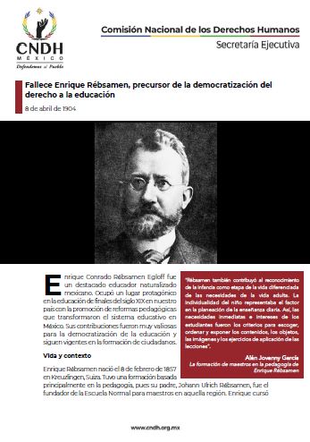 Fallece Enrique Rébsamen, precursor de la democratización del derecho a la educación