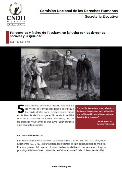 Fallecen los Mártires de Tacubaya en la lucha por los derechos sociales y la igualdad