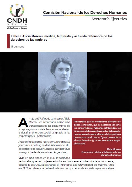 Fallece Alicia Moreau, médica, feminista y activista defensora de los derechos de las mujeres