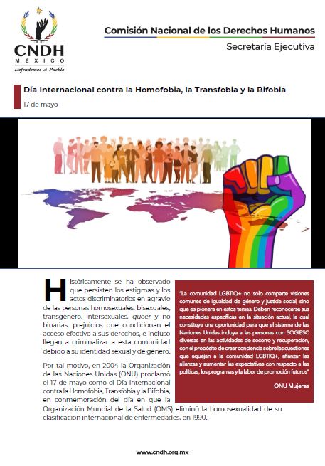 Día Internacional contra la Homofobia, la Transfobia y la Bifobia