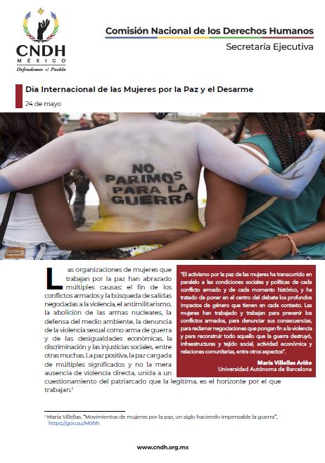 Día Internacional de las Mujeres por la Paz y el Desarme