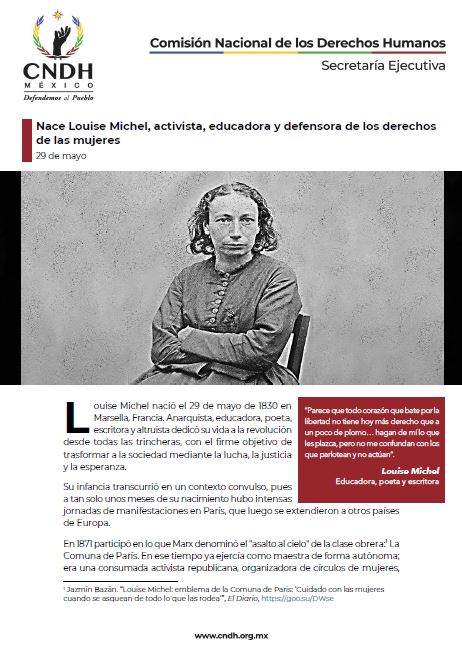 Nace Louise Michel, activista, educadora y defensora de los derechos de las mujeres