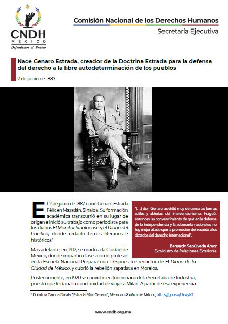 Nace Genaro Estrada, creador de la Doctrina Estrada para la defensa del derecho a la libre autodeterminación de los pueblos