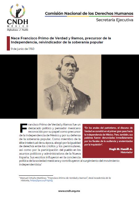 Nace Francisco Primo de Verdad y Ramos, precursor de la Independencia, reivindicador de la soberanía popular