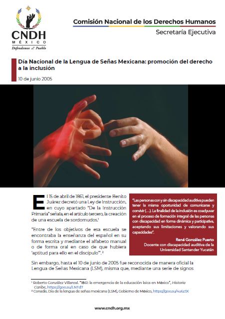 Día Nacional de la Lengua de Señas Mexicana: promoción del derecho a la inclusión