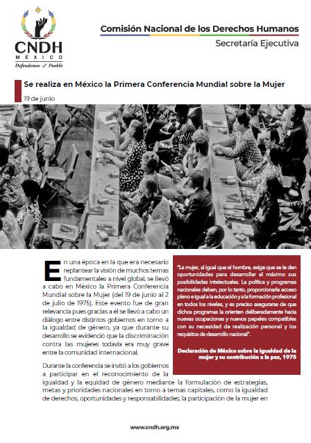 Se realiza en México la Primera Conferencia Mundial sobre la Mujer